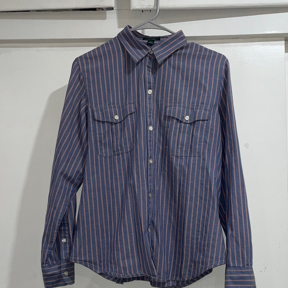 Ralph Lauren Women's Button Down Shirt - Blue